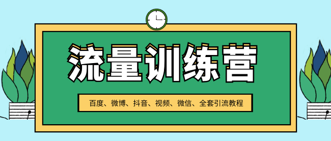 流量訓(xùn)練營，百度、微博、抖音、視頻、微信全套引流教程（原價(jià)2980元）