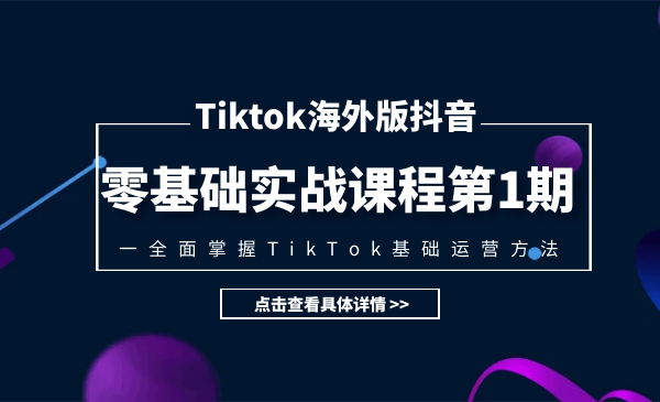 TIKTOK海外版抖音零基礎(chǔ)實(shí)戰(zhàn)課程第1期，全面掌握TIKTOK基礎(chǔ)運(yùn)營方法