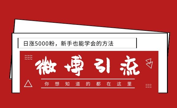 零基礎(chǔ)玩微博引流推廣，日漲5000粉